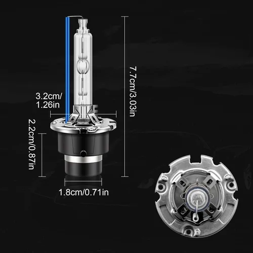 Miniatura 7 de WinPower D2S - Bombilla de xenón HID para faros delanteros, 8000 K, azul hielo, blanco, 35 W, base de metal de repuesto de haz alto y bajo, paquete
