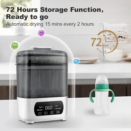 Miniatura 2 de AMZBABYCHEF Esterilizador y secador de biberones eléctrico, esterilizador y secador de vapor para biberones, esterilizador y secador de biberones 4