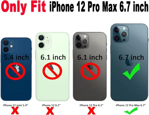 Miniatura 3 de Qokey Funda para iPhone 12 Pro Max de 6.7 pulgadas, diseño de onda rizada, borde transparente, brillante con purpurina, estrella brillante, bonita