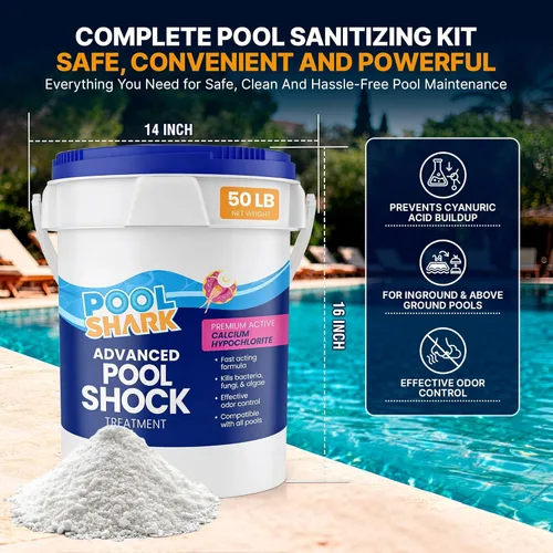 Miniatura 2 de Shock de Piscina de Hipoclorito de Calcio al 68% para Piscinas - Gránulos de Cloro Shock para Piscina de Natación Cubeta de 50 libras - Cloro