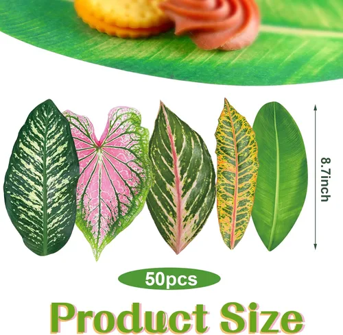 Miniatura 2 de Kisston 50 tableros de embutidos de papel pergamino de hojas tropicales de 8.7 pulgadas para tabla de queso, pergamino tropical de doble cara