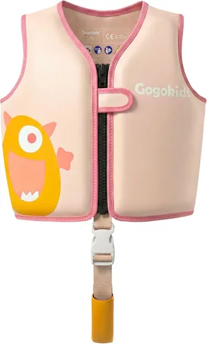 Miniatura 21 de Gogokids Chaleco de natación para niños de 1-2-3-5-7-9 años, chaqueta de natación de neopreno para niños con correa de seguridad ajustable y Azul