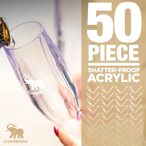 Miniatura 3 de Chambong - Copas de champán - Recuerdos de despedida de soltera de boda - Caja de propuesta de dama de honor y regalos (50 piezas)