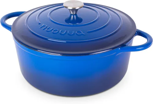 Miniatura 44 de Nuovva Olla Holandesa de Hierro Fundido Esmaltado con Tapa – Cazuela Antiadherente de 6.4 Cuartos – Resistente y Apta para Horno hasta 500°F