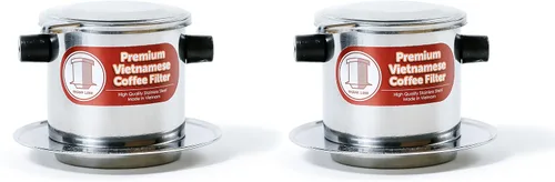 Miniatura 14 de Juego de filtros de café vietnamita También se le conoce como cafetera vietnamita o prensa extragrande, Acero inoxidable