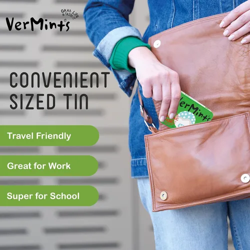 Miniatura 6 de VerMints Organic Breath Mints sabor a gaulta, todo natural, sin OMG, sin nueces, sin gluten, vegano, KSA Kosher, paquete de 6, latas de 1.41 onzas