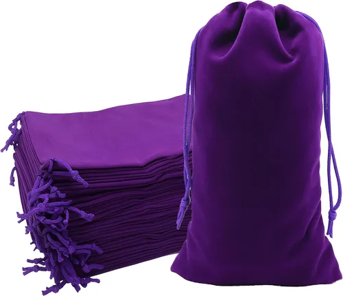 Miniatura 56 de Mandala Crafts Bolsas de terciopelo negro con cordón de 14 x 14 pulgadas, 10 bolsas grandes de terciopelo con cordón a granel para regalos de fiesta