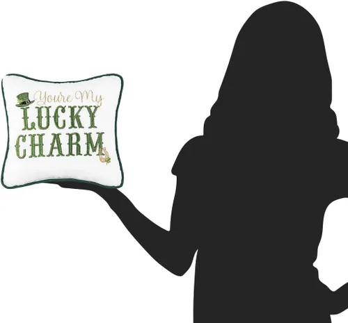 Miniatura 5 de C&F Home Almohada bordada de tamaño pequeño con texto en inglés "You're My Lucky Charm" de 10 x 10 pulgadas, con temática del día de San Patricio
