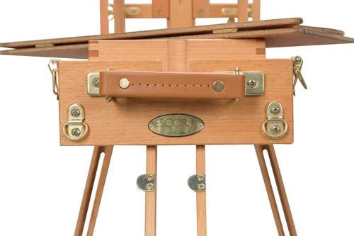 Miniatura 5 de Jullian Escort - Caballete de arte francés – Caballete de media caja para pintar lienzo – Caballete de pintura profesional con correa para el hombro