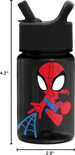 Miniatura 8 de Simple Modern Marvel Spiderman - Botella de agua Summit de plástico Tritan para niños, taza sin BPA de 12 onzas con tapa cubierta con popote a