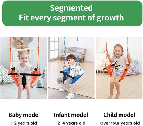 Miniatura 3 de Columpio 2 en 1 para niños pequeños. Asiento de columpio para niños con cuerdas ajustables, para niños, juego de columpios seguros para niños