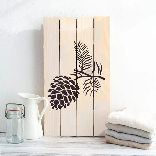 Miniatura 3 de Plantilla de cono de pino - Diseño de árbol, arte, plantillas