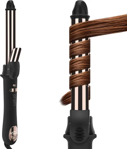 Prizm Rizador giratorio, rizador de pelo automático de 1 pulgada / 0.984 in para cabello largo, barril giratorio automático, 250-450 °F con pantalla