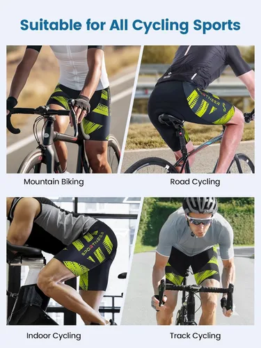 Miniatura 45 de Sportneer Pantalones cortos de ciclismo acolchados para hombre, acolchado 4D, pantalones cortos de ciclismo para hombre, transpirables y absorbentes