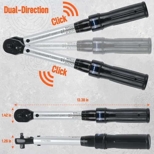 Miniatura 4 de Llave dinamométrica Click Tech de 1/4" x 3/8" de 35-200 in-lb