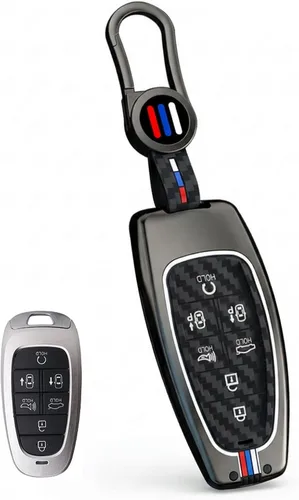 Miniatura 9 de Funda para llavero compatible con Hyundai Sonata Santa Cruz Fe Tucson Palisade 2020-2024 con 5 botones de metal