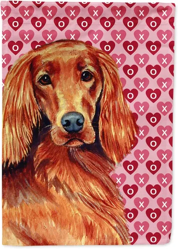 Miniatura 261 de Caroline's Treasures SS4484GF Bandera de jardín con diseño de bulldog inglés y corazones para el Día de San Valentín, bandera decorativa para patio