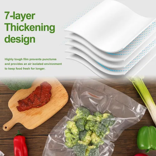Miniatura 4 de Moretoes Vacuum Sealer Bags 3 Rolls 8" x 16' for Food Saver, Commercial Grade Bag Rolls, BPA Free, Customized Size Bag for Sous Vide Cooking or Meal