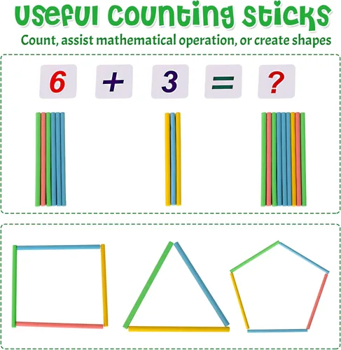 Miniatura 5 de WOODMAM Ábaco de Madera para Matemáticas de Niños, Juguete Educativo de Conteo con Palos de Contar y Tarjetas de Números y Alfabeto, Juguetes