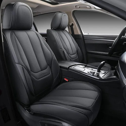 Miniatura 80 de Coverado Juego completo de fundas de asiento de automóvil, fundas de asiento negras para asientos delanteros y traseros de automóvil, protector