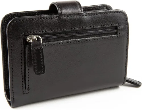 Miniatura 4 de WalletBe Cartera RFID de acordeón de cuero para mujer con monedero Negro - contemporáneo