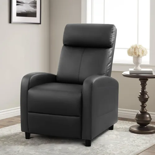 Miniatura 2 de Furniwell Silla reclinable de masaje para sala de estar, silla ajustable de cuero sintético reclinable, asiento para cine en casa, sofá individual