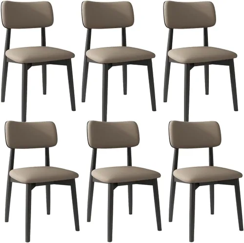 Miniatura 20 de YVYKFZD Solid Wood Dining Chairs, Kitchen Chairs Set with Curved Backrest, Leather Upholstered Dining Room Chair, Armless Living Room Chair, for