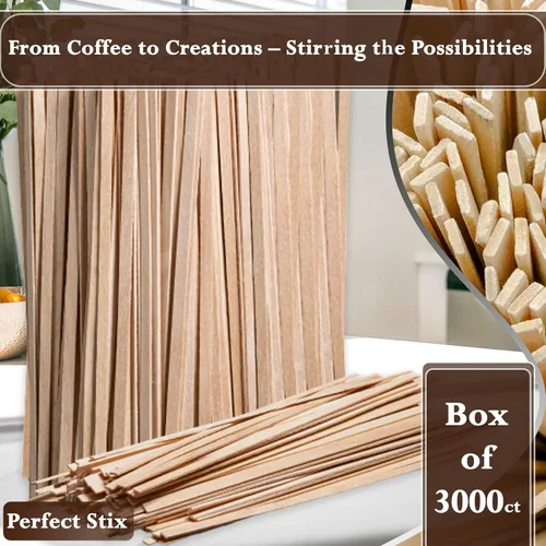 Miniatura 3 de Agitadores de café de madera de 5.5" - Caja de 3,000ct