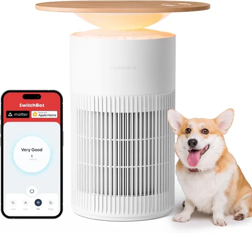 Miniatura 12 de SwitchBot Purificadores de aire para habitación grande del hogar con materia de hasta 3620 pies cuadrados, 20 dB, prefiltro lavable, modo mascota