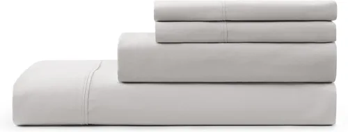 Miniatura 31 de UGG Juego de sábanas refrescantes de lujo de 4 piezas para cama King, con bolsillos profundos, ropa de cama prémium con 2 fundas de almohada, Blanco