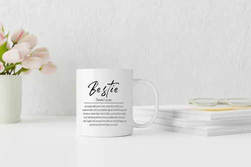 Miniatura 3 de QASHWEY Taza de café con texto en inglés «Bestie Definition», «Best Friend», mejor amiga, mejor amiga, hermana del alma, regalos para mujeres