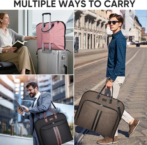 Miniatura 6 de Bolsa de ropa de viaje BALEINE, bolsa de traje de viaje para hombres, bolsa de ropa de 42'' impermeable para llevar, bolsa de ropa de viaje