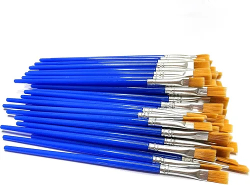 Miniatura 2 de Pinceles a granel con pelo plano de nailon, juego de pinceles para pintar, colorear con acuarela para clase de arte, escuela, niños, artista