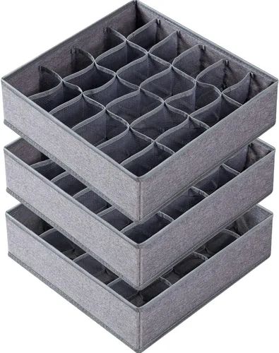 Miniatura 14 de Criusia Organizador de Cajones para Ropa de 6 Piezas - 90 Celdas Organizadores de Closet y Almacenamiento para Cuarto de Bebé - Organizador de Beige