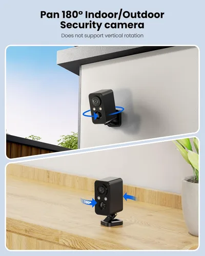 Miniatura 2 de Cámaras de seguridad BECAMSO inalámbricas para exteriores con batería: cámara horizontal de 180° para seguridad del hogar, batería, cámara