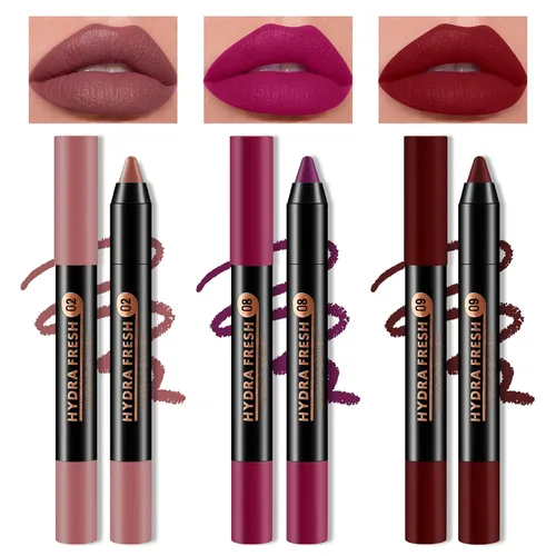Miniatura 17 de Boobeen Lápiz labial mate de lápiz labial cremoso aterciopelado, cobertura completa, alto pigmento, impermeable, de larga duración, para mujeres