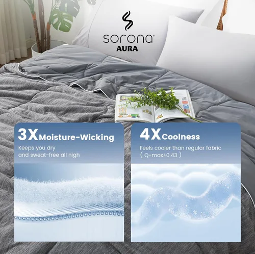 Miniatura 4 de Amélie Home Edredón Refrescante Tamaño Twin, Manta Refrescante Ligera de Doble Cara para Personas que Duermen con Calor, Edredón Refrescante