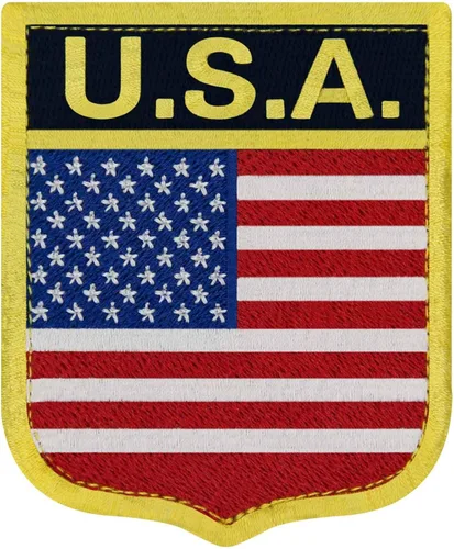 EmbTao Parche de bandera nacional de Estados Unidos con insignia bordada para motociclista, aplique de gancho y bucle, emblema de gancho y bucle
