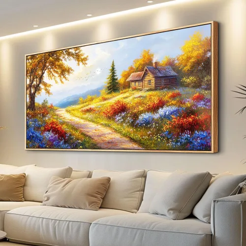 Miniatura 13 de KELIYUAN Lienzo decorativo de pared para sala de estar, decoración de pared grande para dormitorio, pintura de paisaje de alce, montaña, fotos