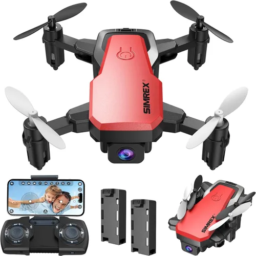 Miniatura 11 de SIMREX Mini dron con cámara 720P para niños y principiantes, cuadricóptero RC plegable, posicionamiento de flujo óptico, retención de altitud, giro