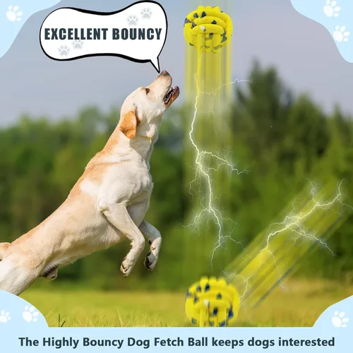Miniatura 5 de Magicorange Pelotas para perros, paquete de 4 juguetes de pelota de tenis, juguete para perros masticadores agresivos, juguetes indestructibles