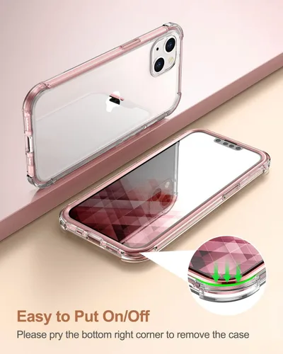 Miniatura 5 de SURITCH Funda compatible con iPhone 13 de 6.1 pulgadas 360 grados transparente a prueba de golpes de silicona a prueba de golpes [ultra híbrida]
