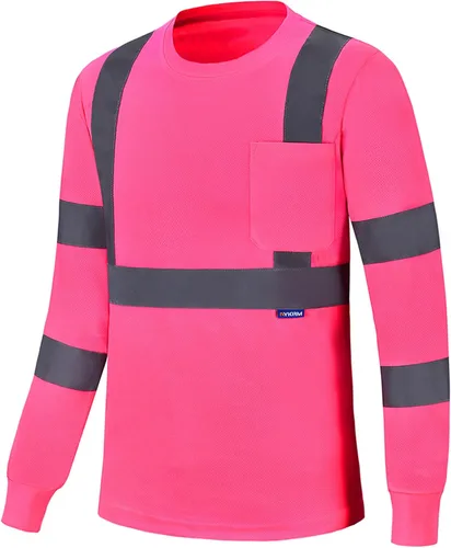 Miniatura 17 de A-SAFETY Camisa de seguridad, camiseta de trabajo de alta visibilidad, manga larga y corta, clase 3 (XS-6XL)