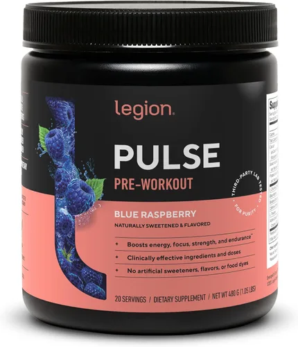 Miniatura 25 de LEGION Pulse Pre Workout - Bebida preentrenamiento de óxido nítrico totalmente natural para aumentar la energía, sin creatina, endulzada