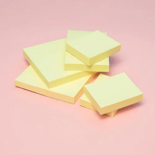 Miniatura 7 de Plus Office 3 blocs de notas adhesivas amarillas Post-Its para oficina, universidad, para tomar notas rápidas y recordatorios, 3 blocs de 100 hojas
