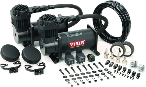 VIAIR Compresor de aire dual 400C para suspensión neumática (paquete de 2) Compresor de llenado rápido de 12 V para tanques de aire, inflado de