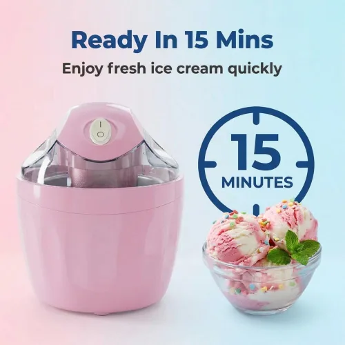 Miniatura 3 de Mini máquina para hacer helados, pequeña máquina para hacer postres personales para gelato, sorbete de yogur congelado, máquina de helados Azul