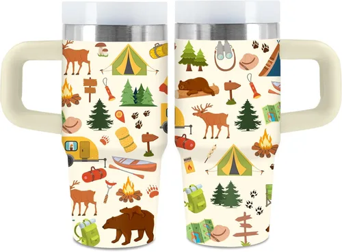 Miniatura 31 de Vaso de 405 ml para niños con alfabeto de animales con asa, popote y tapa, vaso aislado de acero inoxidable, cosas con letras del abecedario
