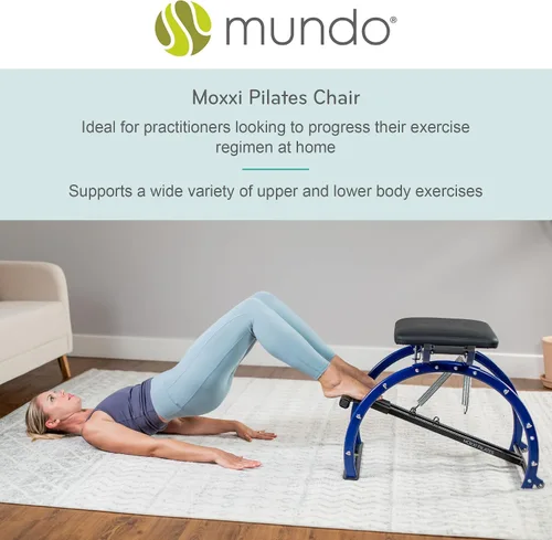Miniatura 6 de Moxxi Silla de pilates, silla de ejercicio con bandas de resistencia, equipo de entrenamiento para gimnasio en casa, capacidad de peso de hasta 250