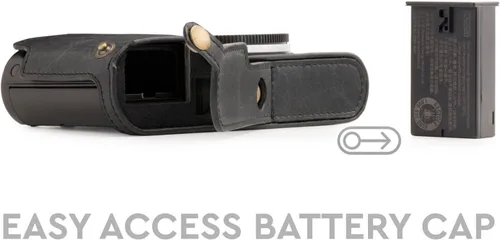 Miniatura 5 de MegaGear MG1283 Leica TL2, TL Ever Ready - Funda de piel auténtica para cámara con acceso a batería